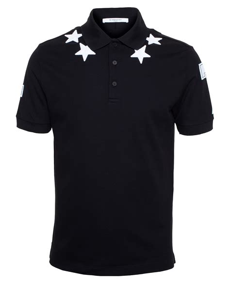 givenchy black str polo|Givenchy star polo.